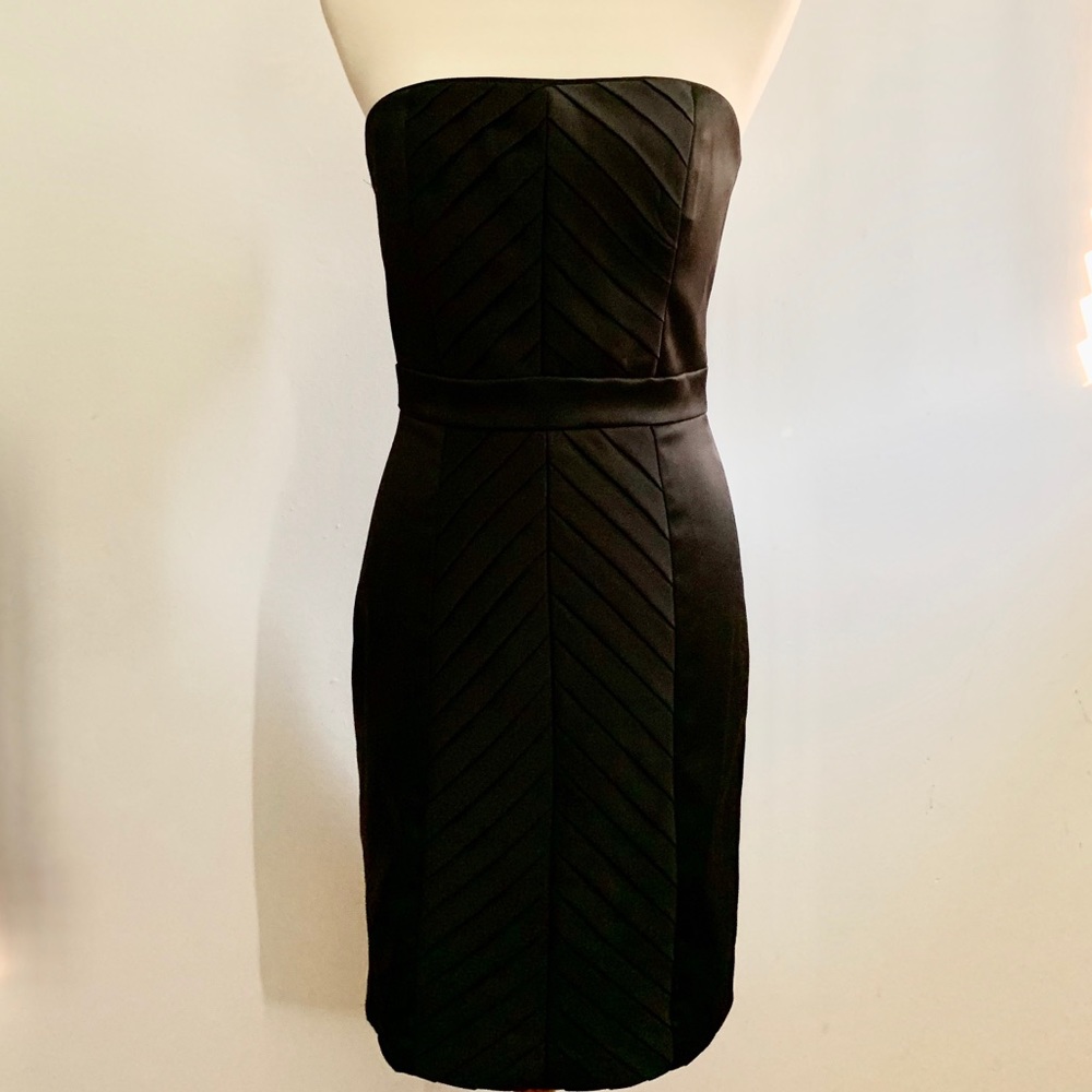 Max and Cleo Strapless Black Cocktail Dress